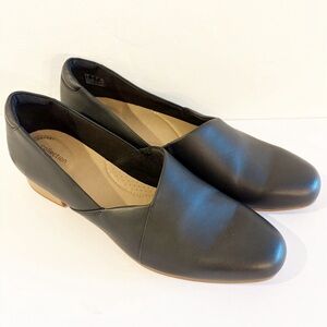 EUC Clarks Collection Juliet Palm Black Leather Slip On Loafer Size 11M